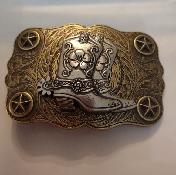 New women\'s cute cowgirl western boot belt buckle